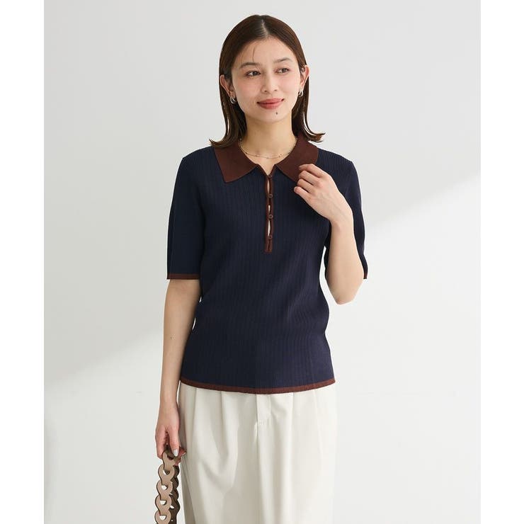 配色ニットポロ | Green Parks  | 詳細画像8 