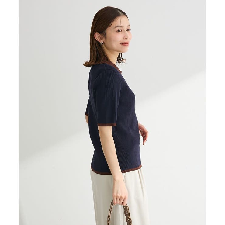 配色ニットポロ | Green Parks  | 詳細画像9 