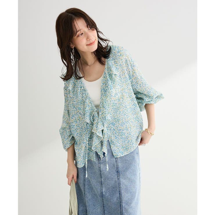 花柄フリルブラウス | Green Parks  | 詳細画像1 
