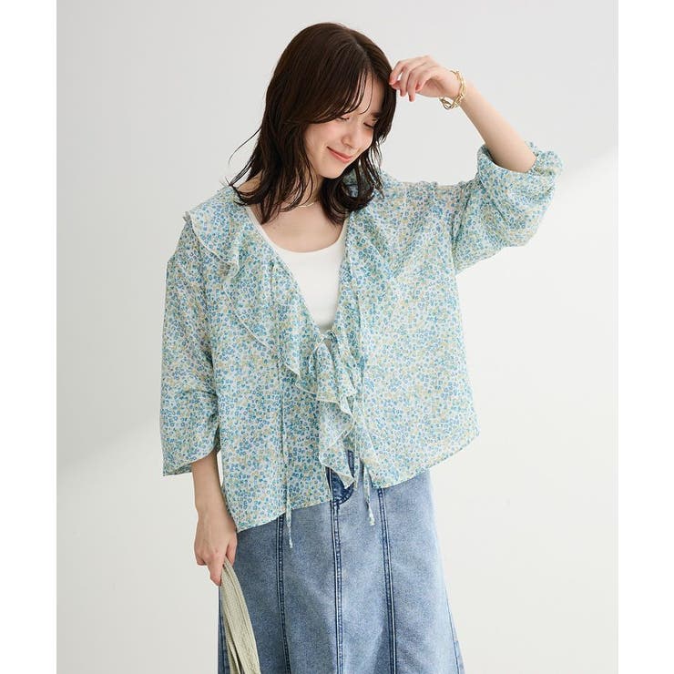 花柄フリルブラウス | Green Parks  | 詳細画像6 