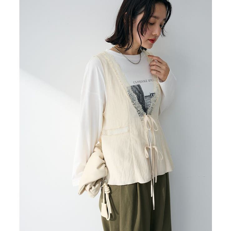 エクリュ | ランジェリー風サテンビスチェ | Green Parks 