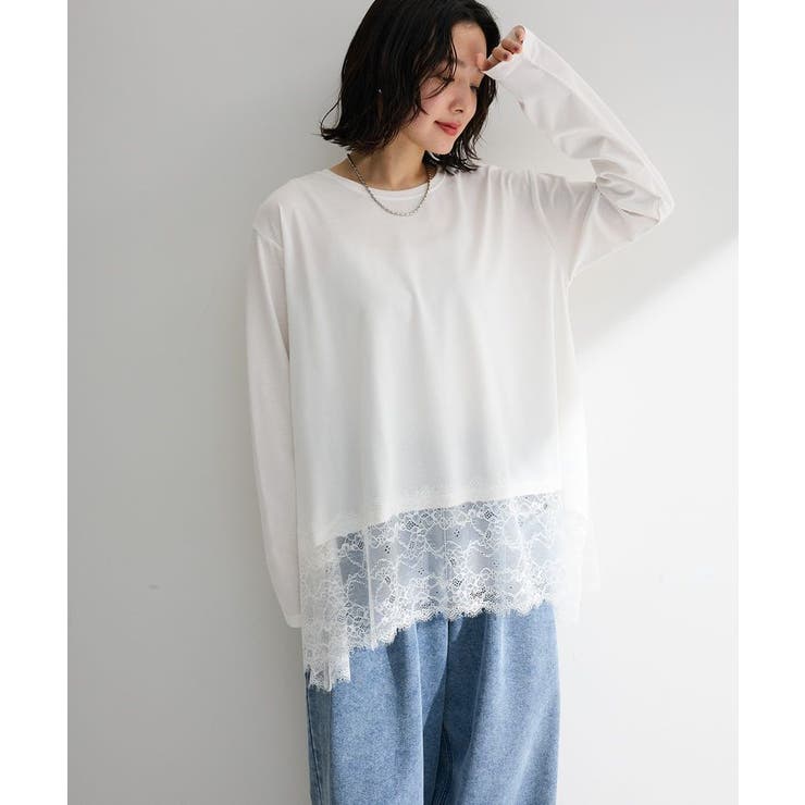 裾イレヘムレースドッキングプルオーバー | Green Parks  | 詳細画像1 