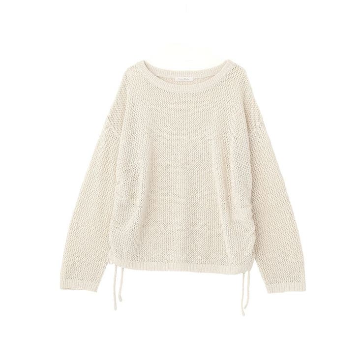 サイドシャーリング透かし編みニットプルオーバー | Green Parks  | 詳細画像24 