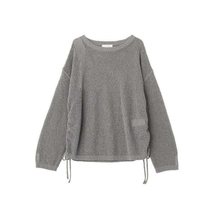 サイドシャーリング透かし編みニットプルオーバー | Green Parks  | 詳細画像25 