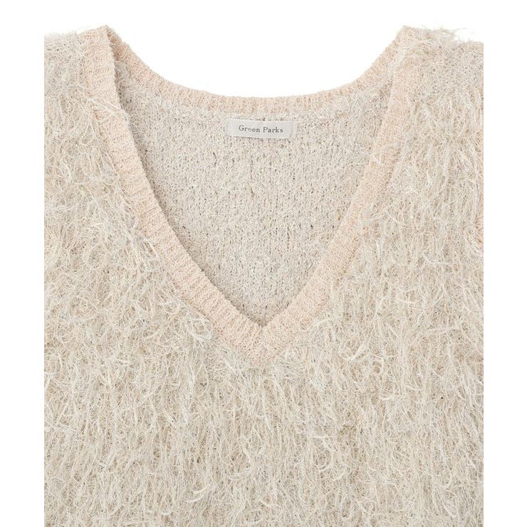 ラメ入り毛足ニットベスト | Green Parks  | 詳細画像23 