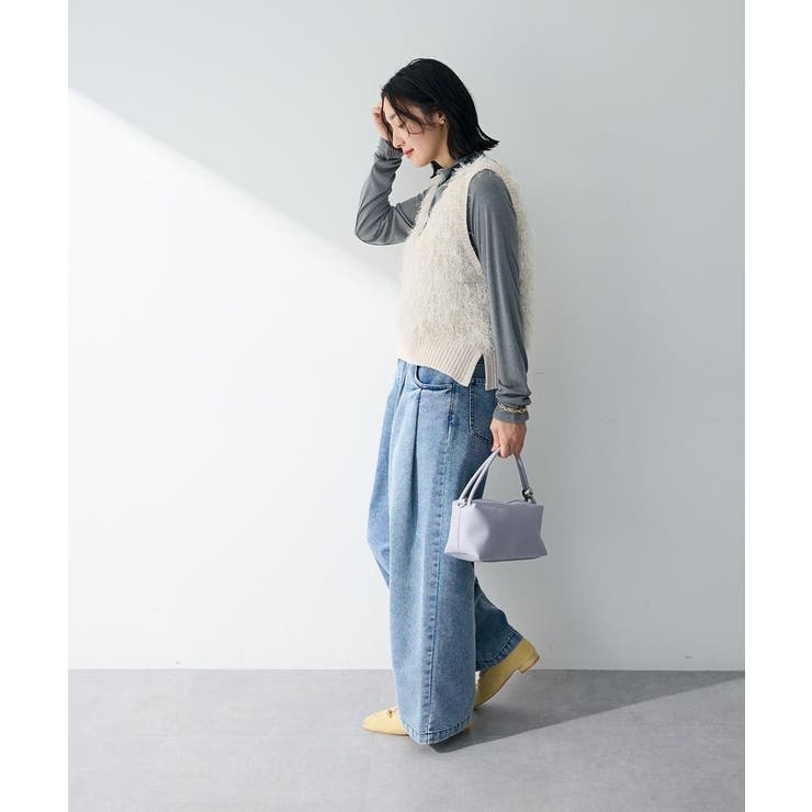 ラメ入り毛足ニットベスト | Green Parks  | 詳細画像3 