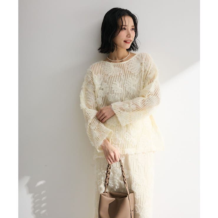 レース刺繍プルオーバー | Green Parks  | 詳細画像1 