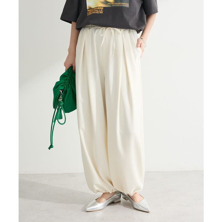 エクリュ | サテンコクーンパンツ | Green Parks 