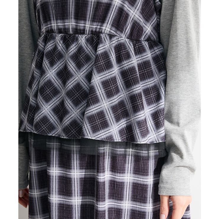 ペプラムチェックキャミワンピース | Green Parks  | 詳細画像10 