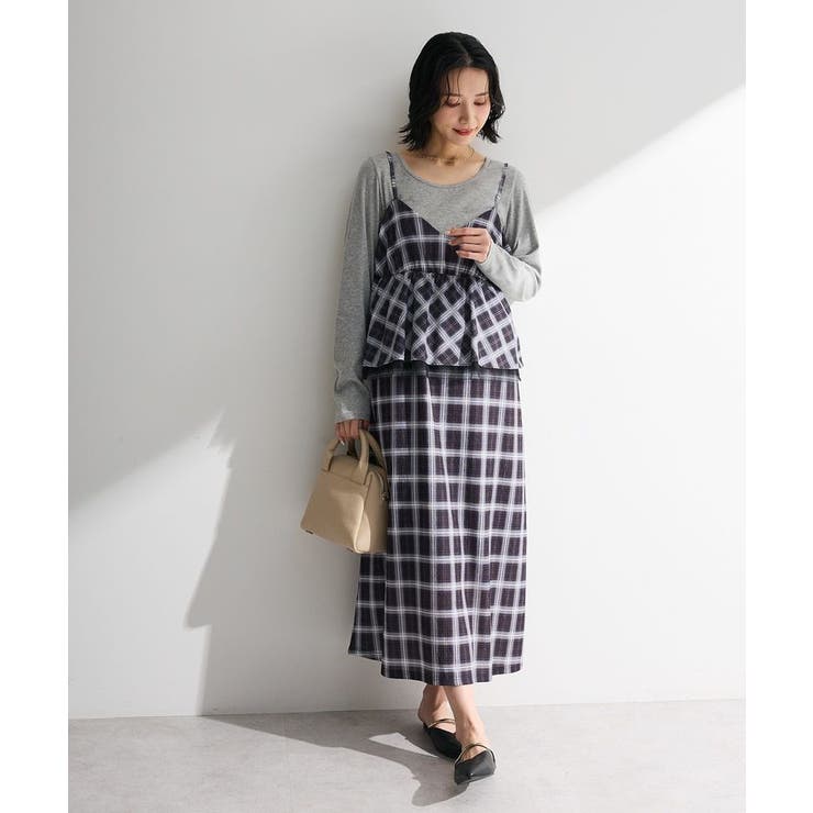 ペプラムチェックキャミワンピース | Green Parks  | 詳細画像2 