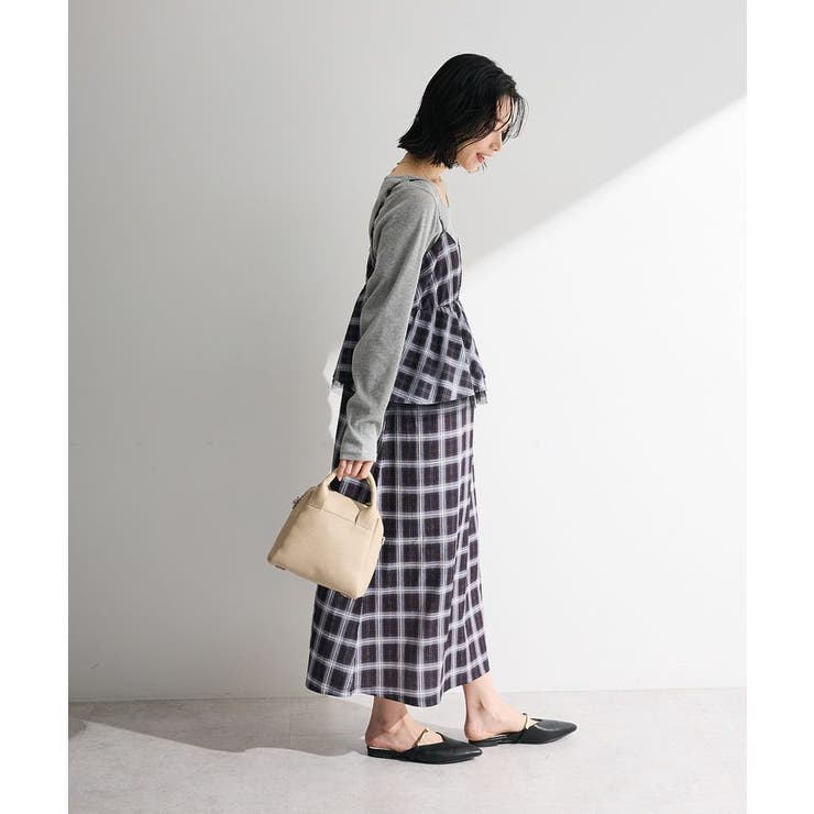 ペプラムチェックキャミワンピース | Green Parks  | 詳細画像3 