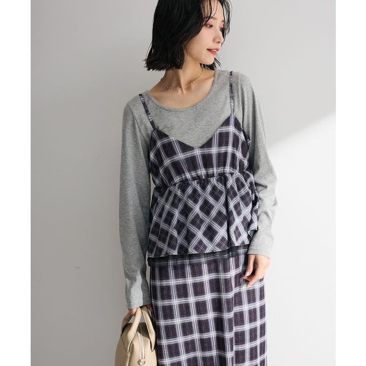 ペプラムチェックキャミワンピース | Green Parks  | 詳細画像5 