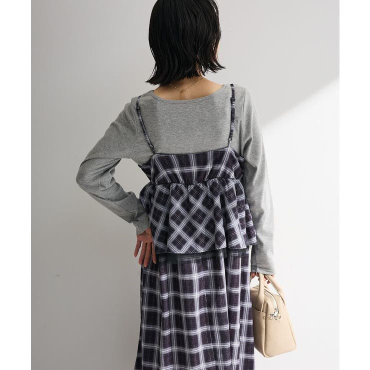 ペプラムチェックキャミワンピース | Green Parks  | 詳細画像7 