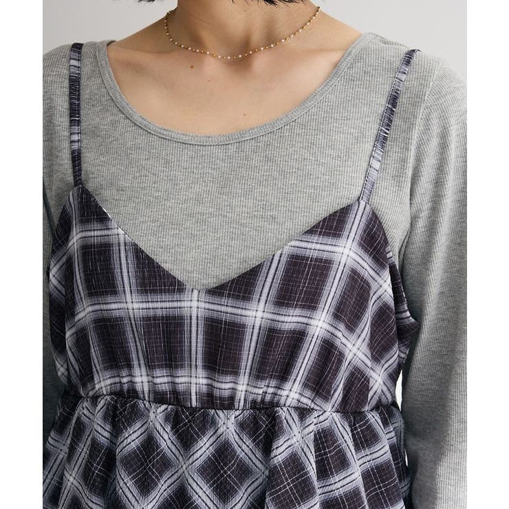 ペプラムチェックキャミワンピース | Green Parks  | 詳細画像8 