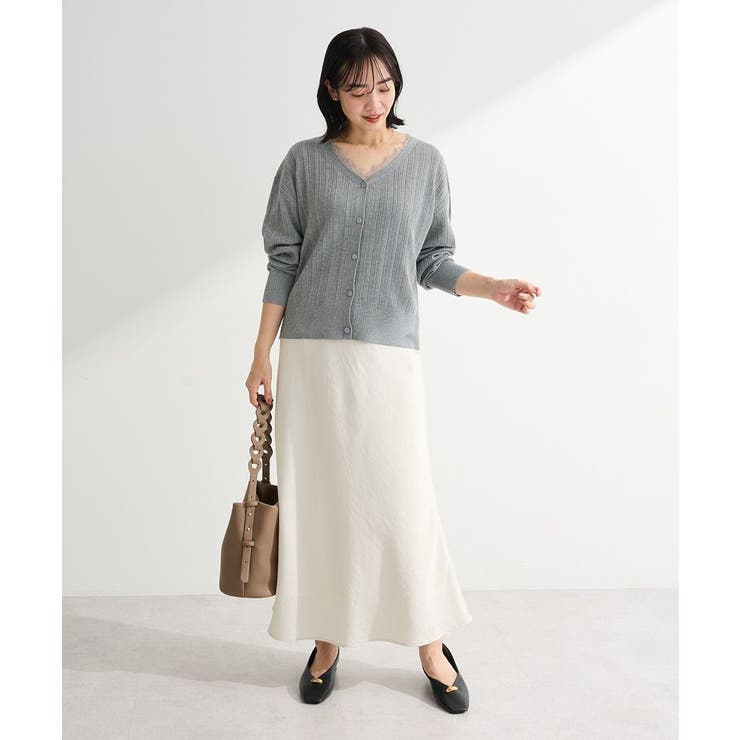 レースドッキングニットカーディガン | Green Parks  | 詳細画像2 