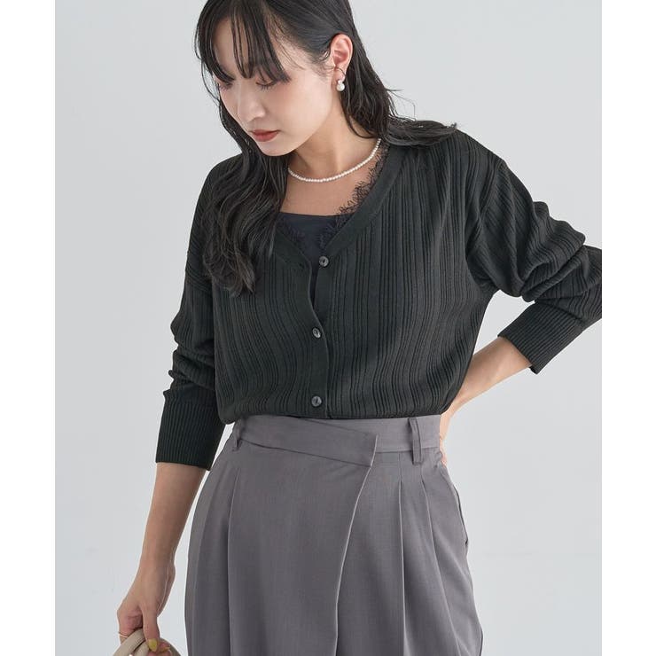 レースドッキングニットカーディガン | Green Parks  | 詳細画像20 