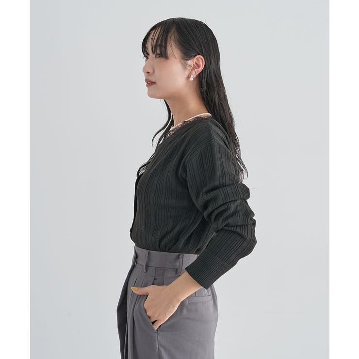 レースドッキングニットカーディガン | Green Parks  | 詳細画像21 