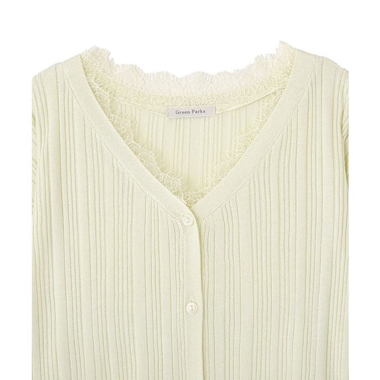 レースドッキングニットカーディガン | Green Parks  | 詳細画像25 