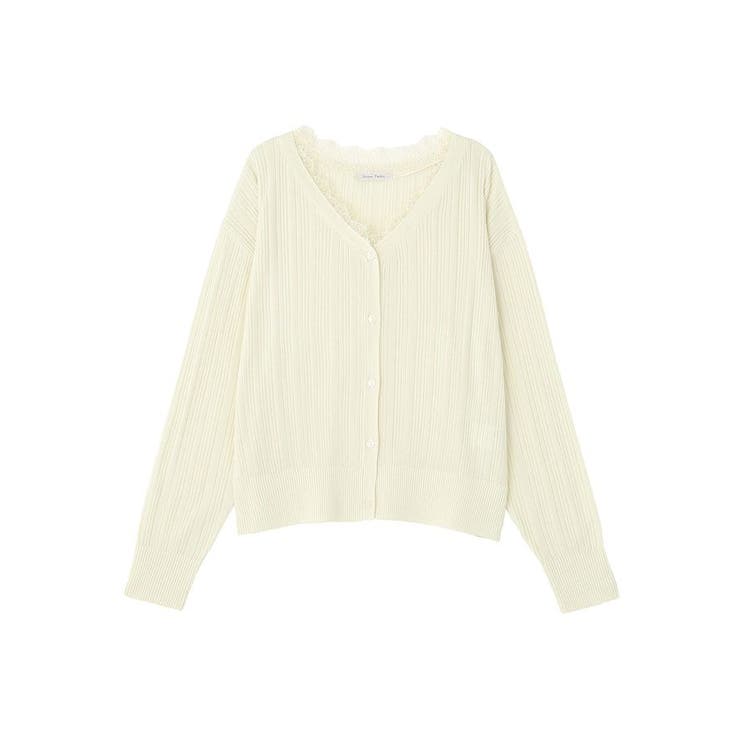 レースドッキングニットカーディガン | Green Parks  | 詳細画像33 