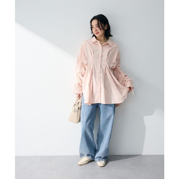 【WEB限定】ドロストシャーリングウエストタックシャツⅡ | Green Parks  | 詳細画像16 