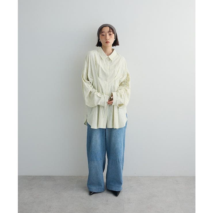 【WEB限定】ドロストシャーリングウエストタックシャツⅡ | Green Parks  | 詳細画像19 