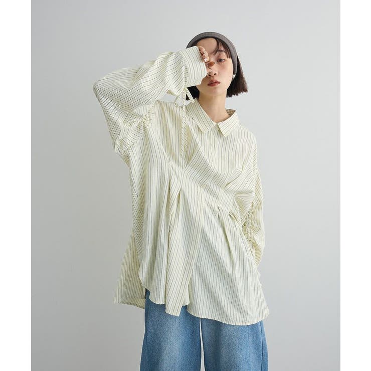 【WEB限定】ドロストシャーリングウエストタックシャツⅡ | Green Parks  | 詳細画像20 