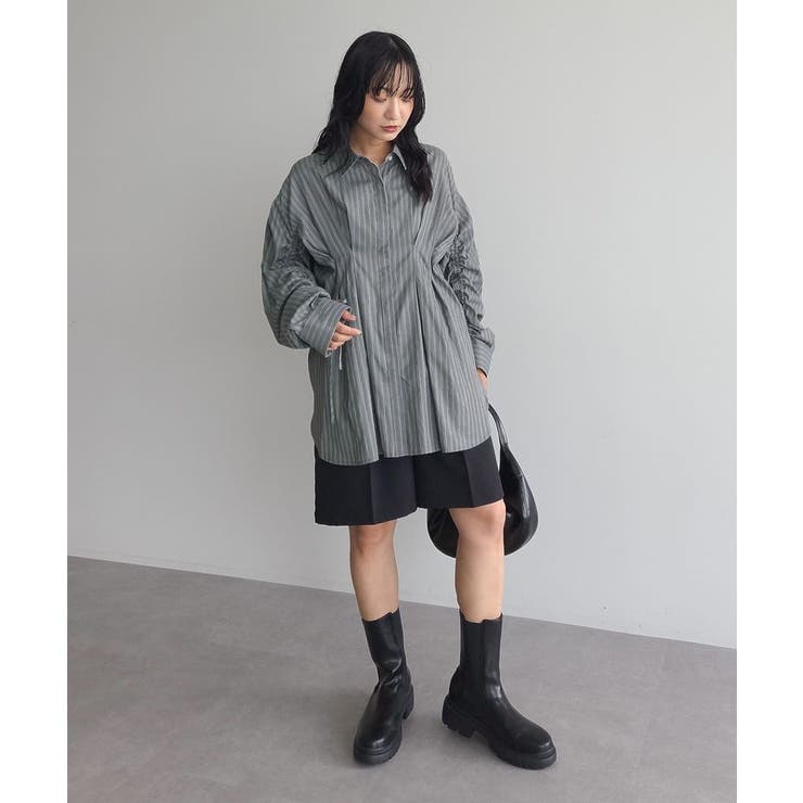 【WEB限定】ドロストシャーリングウエストタックシャツⅡ | Green Parks  | 詳細画像36 