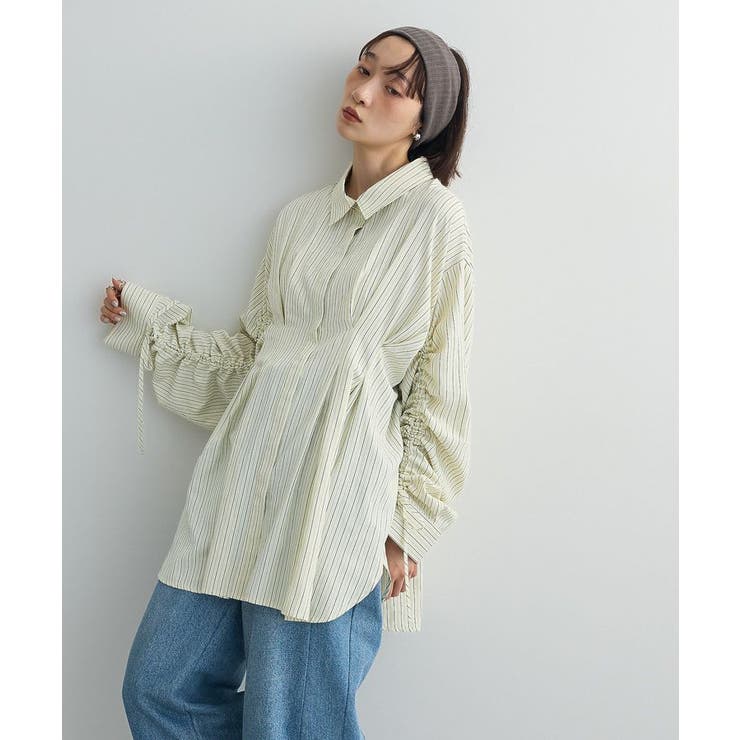 アイボリー | 【WEB限定】ドロストシャーリングウエストタックシャツⅡ | Green Parks 