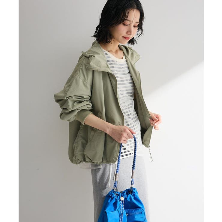 カーキ | 撥水加工フード付ブルゾン | Green Parks 