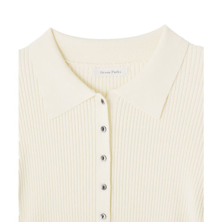 襟付きリブニットカーディガン | Green Parks  | 詳細画像17 