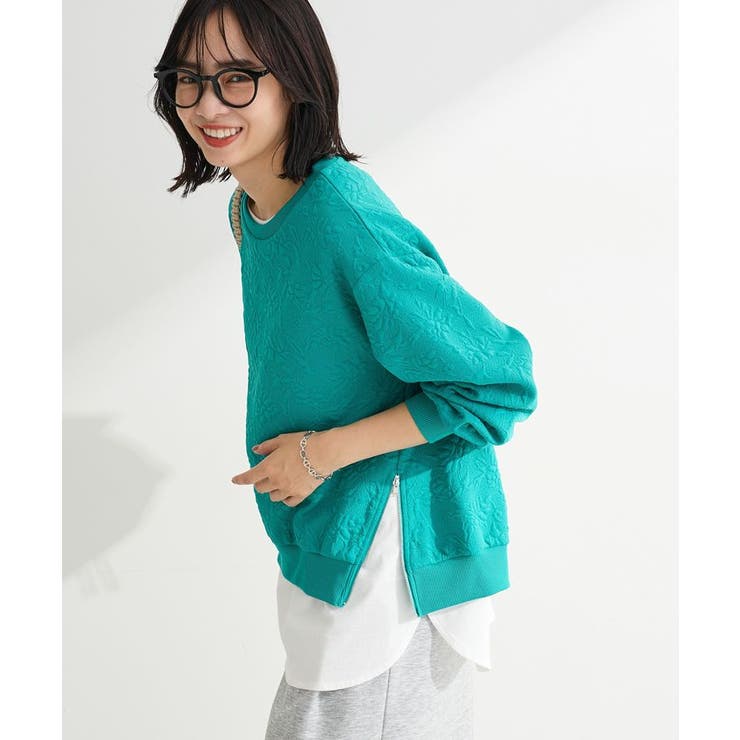 グリーン | フラワーフクレジャカードプルオーバー | Green Parks 