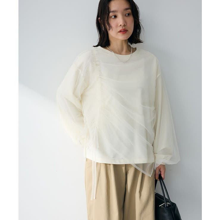 エクリュ | シャーリングチュールドッキングプルオーバー | Green Parks 