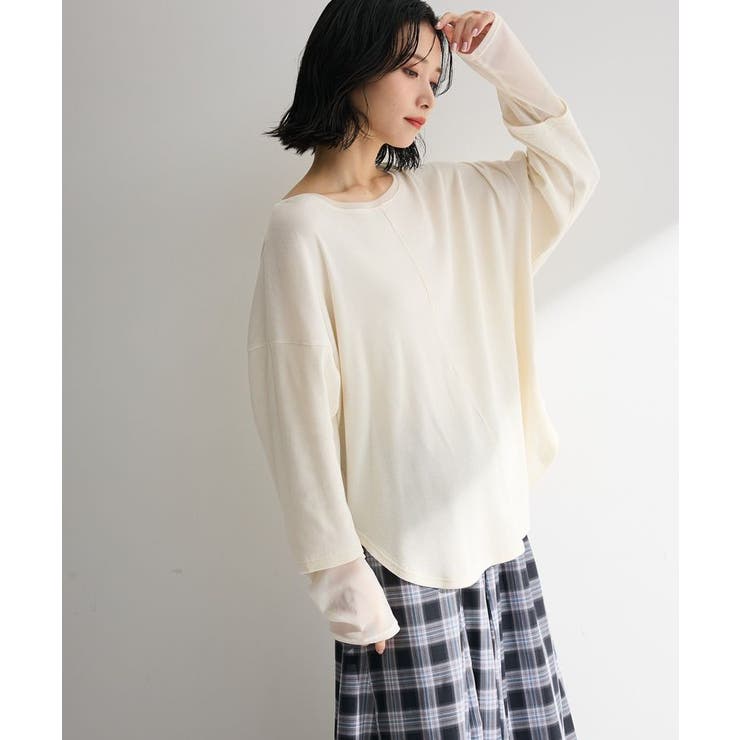 袖チュールリブプルオーバー | Green Parks  | 詳細画像1 