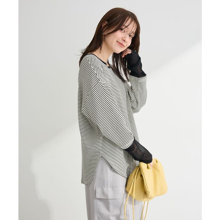 袖チュールリブプルオーバー | Green Parks  | 詳細画像13 