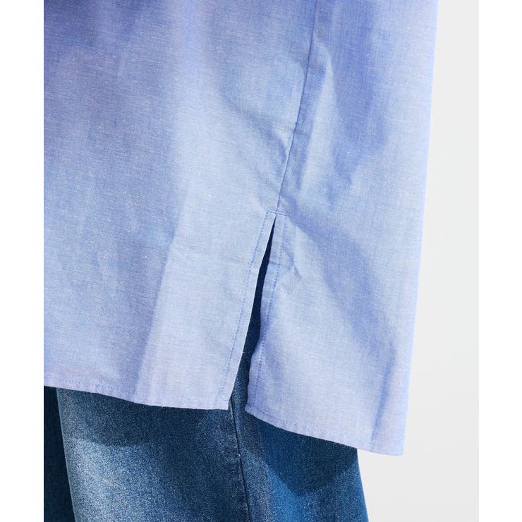 綿麻混Vネックオーバーサイズシャツ | Green Parks  | 詳細画像24 