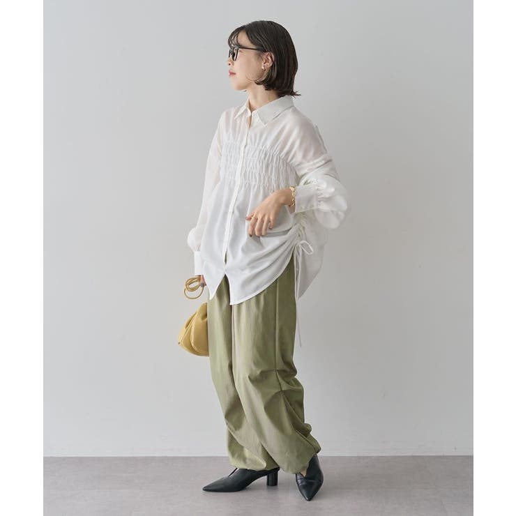 表面感サテンタックパンツ | Green Parks  | 詳細画像13 