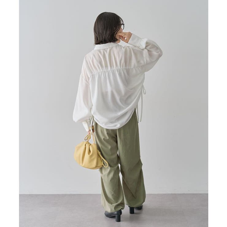 表面感サテンタックパンツ | Green Parks  | 詳細画像14 