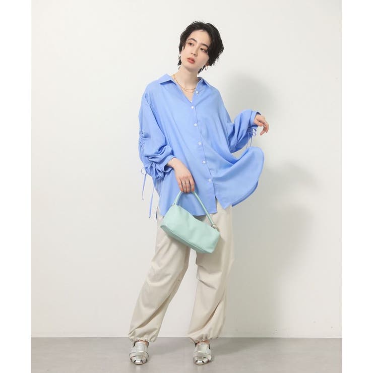 表面感サテンタックパンツ | Green Parks  | 詳細画像7 