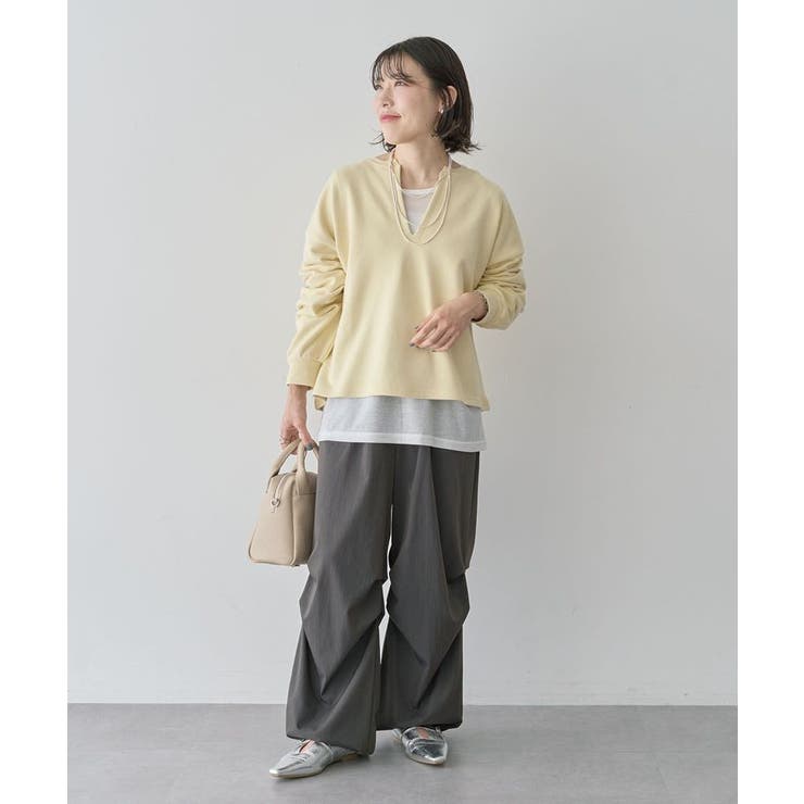 表面感サテンタックパンツ | Green Parks  | 詳細画像9 