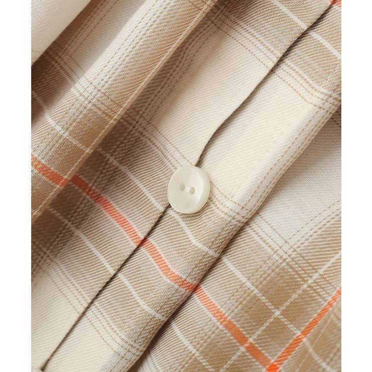 【しゃれシャツ】イージーケアVネックチェックブラウス | Green Parks  | 詳細画像36 