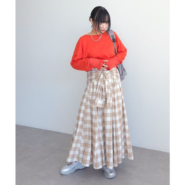 【しゃれシャツ】イージーケアチェックボリュームスカート | Green Parks  | 詳細画像12 