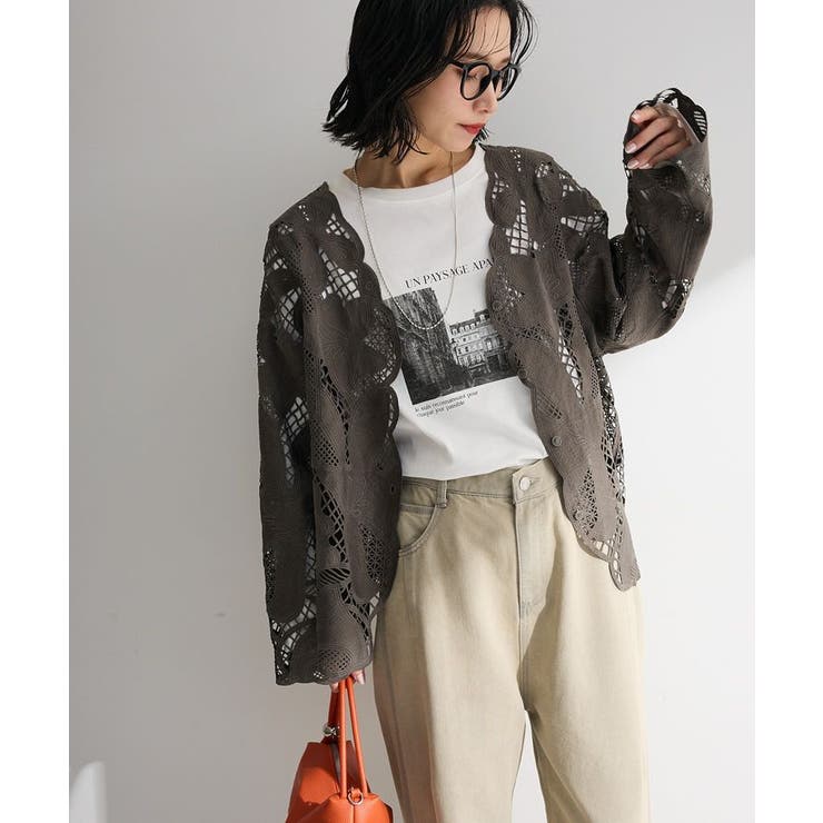 グレー | レースカーディガン | Green Parks 