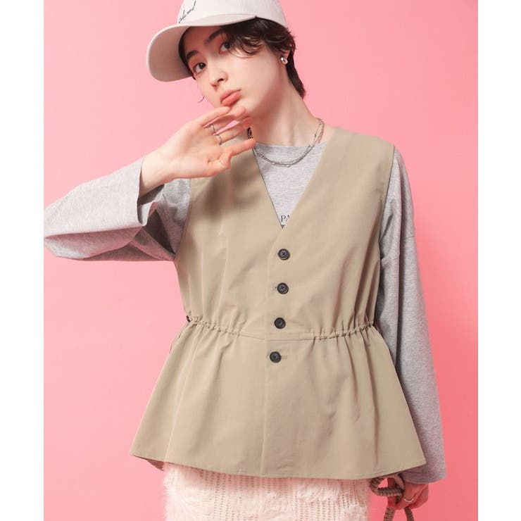 カーキ | 【楽しゃれUV】ドロストフレアベスト | Green Parks 