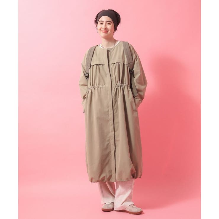 カーキ | 【楽しゃれUV】ギャザードロストワンピース | Green Parks 