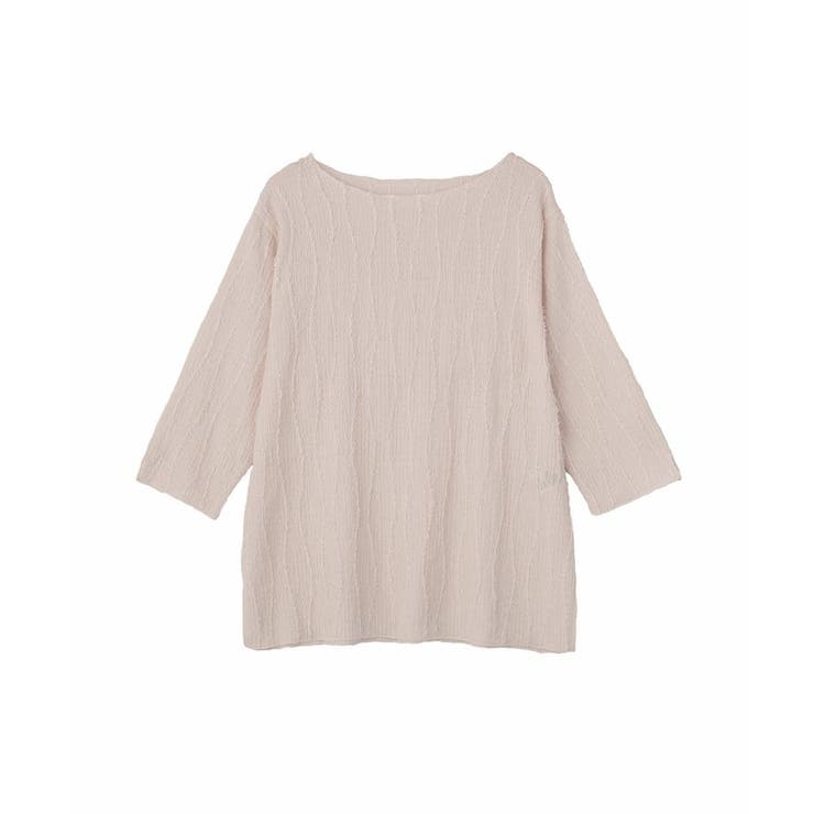 ベージュ | 5分袖表面感カットプルオーバー | Green Parks 