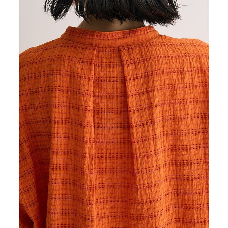 シアーチェック７分袖シャツ | Green Parks  | 詳細画像10 