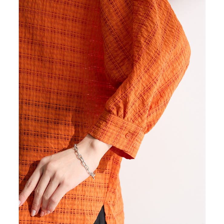 シアーチェック７分袖シャツ | Green Parks  | 詳細画像11 