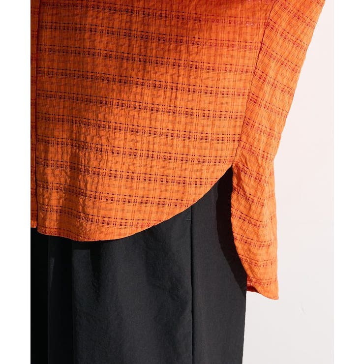 シアーチェック７分袖シャツ | Green Parks  | 詳細画像12 