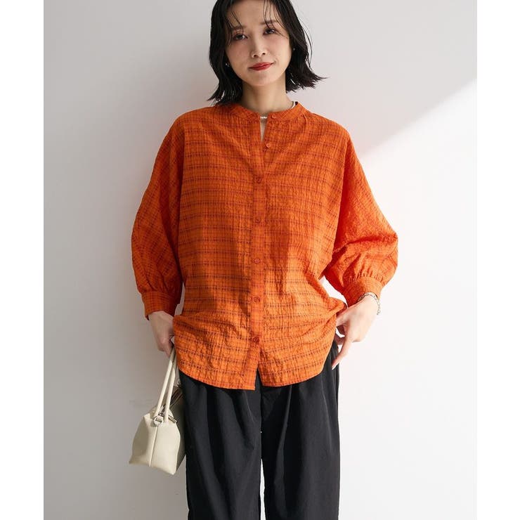 シアーチェック７分袖シャツ | Green Parks  | 詳細画像5 