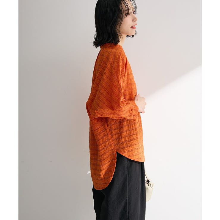 シアーチェック７分袖シャツ | Green Parks  | 詳細画像7 